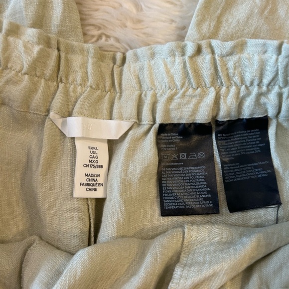 Green H&M Linen Pants - Picture 2 of 2